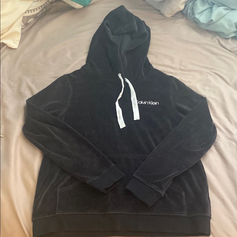 4 for $20/Calvin Klein Black Microfiber Hoodie Size Small